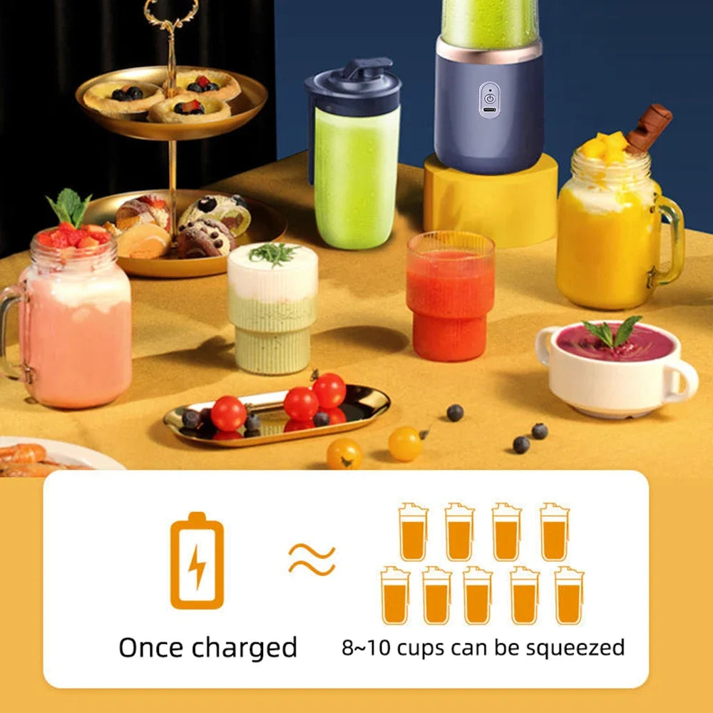 "Portable 6-Blade Electric Blender & Smoothies Maker