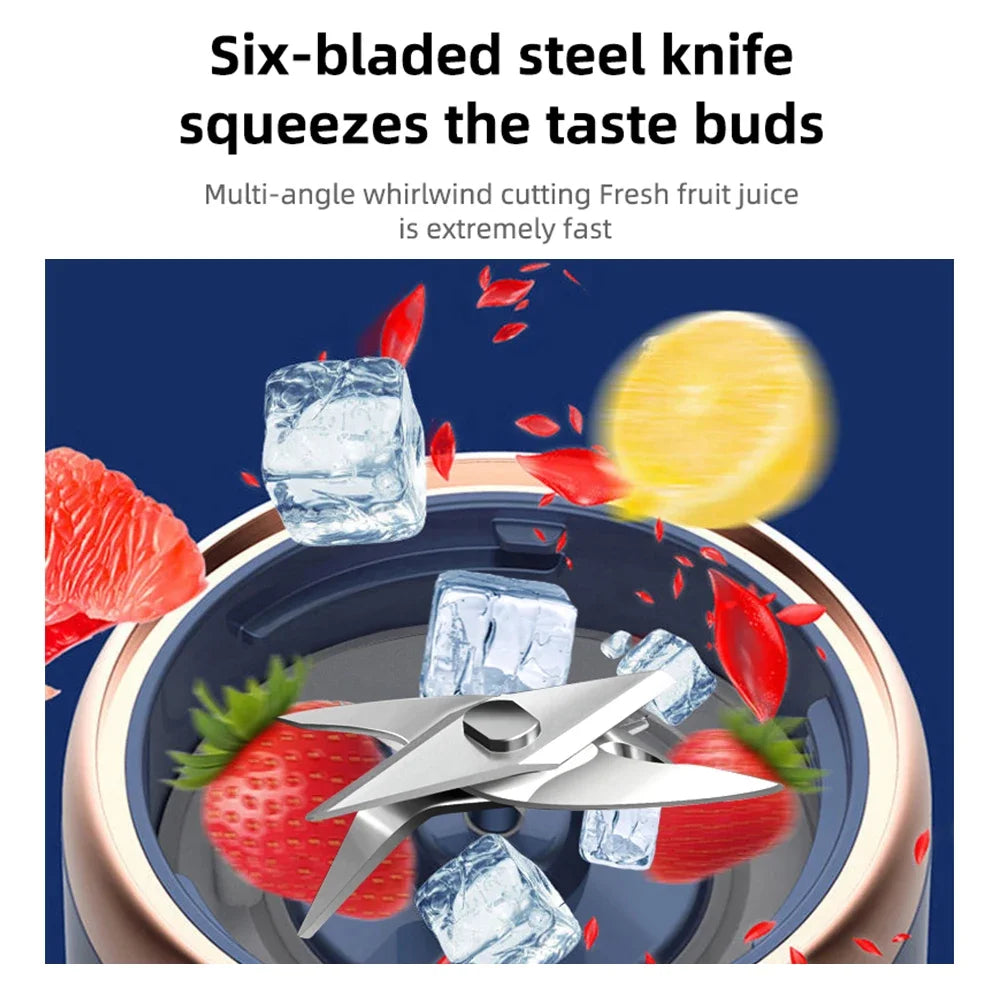 "Portable 6-Blade Electric Blender & Smoothies Maker