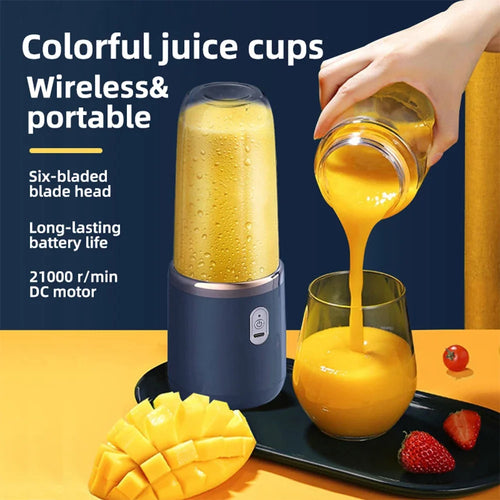 "Portable 6-Blade Electric Blender & Smoothies Maker